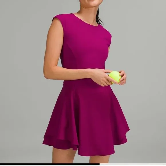 knee length dresses for ladies Women Sporty V-Neck Tennis Dress with Mesh Ventilation Black / XL